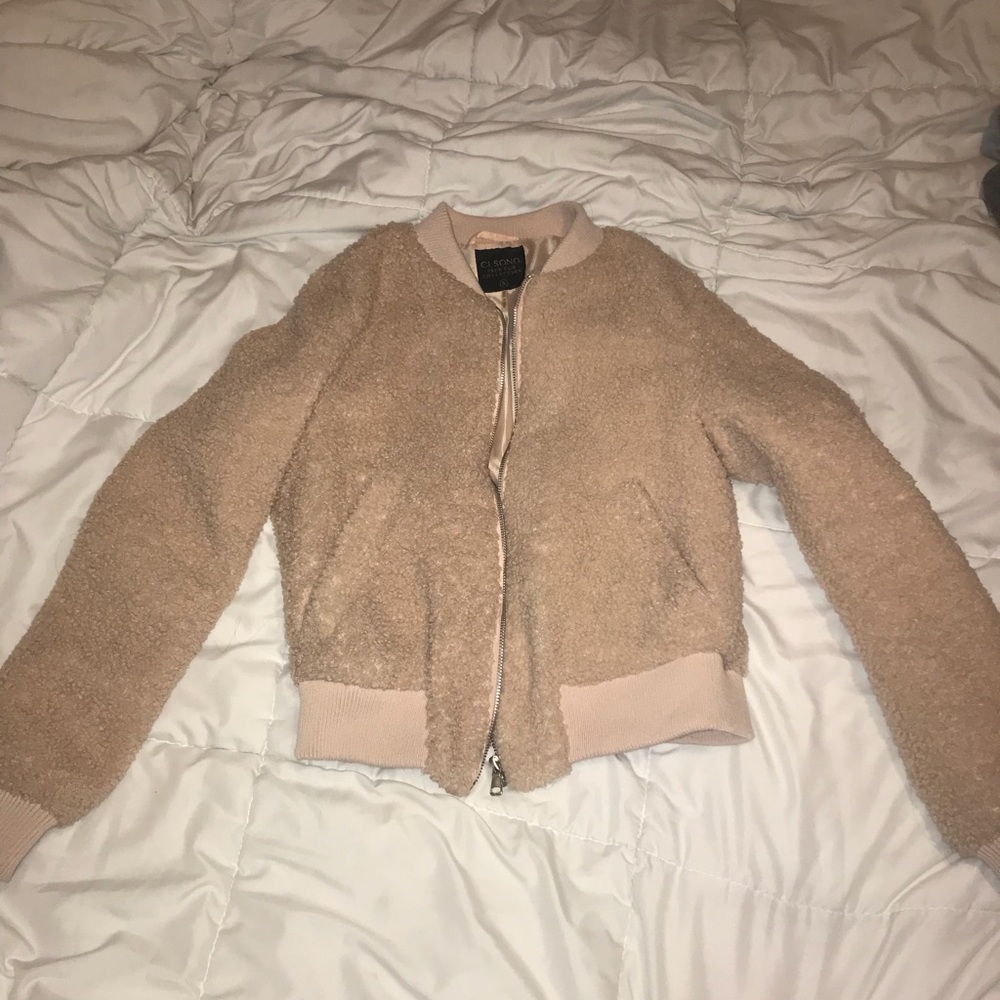 Fashion nova Faux teddy bear fur bomber jacket